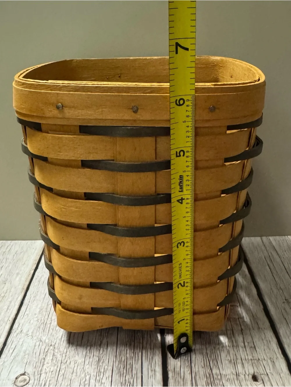 1996 Longaberger Heartland Small Spoon Handwoven Basket 5.5x6”